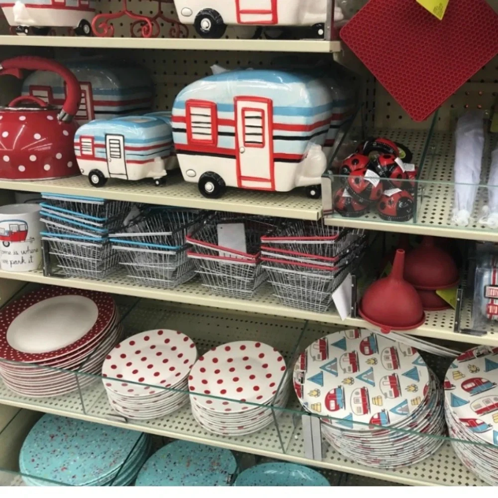 Cookie Jar Ceramic Hand Painted Camper Rv Cookie Jar